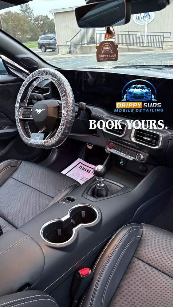 Freshly detailed interior by Drippy Suds Mobile Detailing