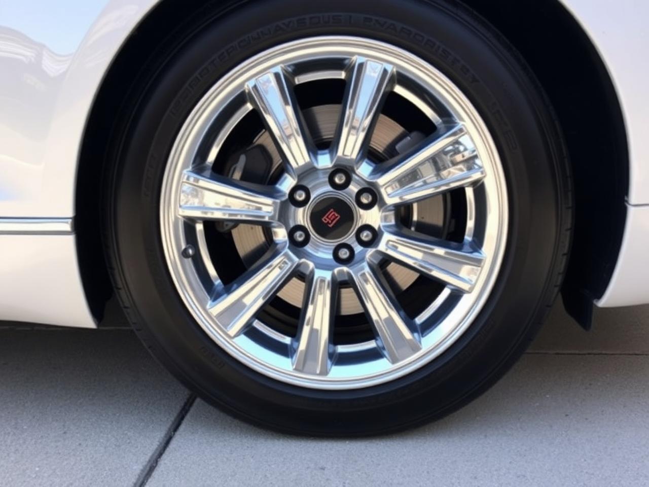 Gleaming chrome wheel after professional detailing